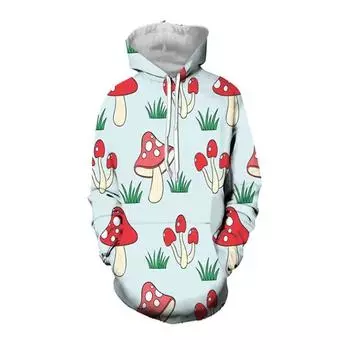 Новейшая забавная мужская толстовка с капюшоном Art 3D Printed Mushroom Anime Hoodie Casual Sweatshirt Men s Clothing Casual Streetwear Hoodie Pullove S