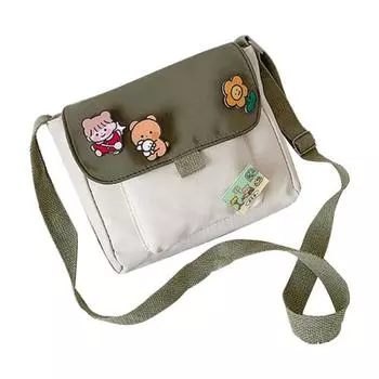 Новейшая женская симпатичная прочная холщовая сумка через плечо в стиле ретро большой емкости зелёный