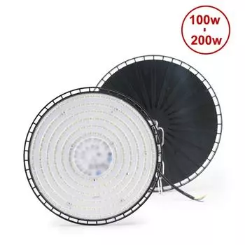 Новейшие 100/150/200 Вт 220 В High Bay Lights UFO LED Теплые/белые огни Складские гаражные огни Суперяркое промышленное освещение Популярный white light 200-265V