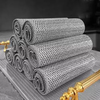 Новейшие 10-1 шт. улучшенные салфетки из стальной проволоки для мытья посуды, кастрюль, сковородок, двухсторонние утолщенные салфетки для мытья посуды, полотенец, чистых тряпок 1PC