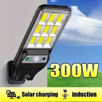 Новейшие 300 Вт солнечные светодиодные фонари уличные солнечные лампы с датчиком движения 4 режима водонепроницаемый IP65 солнечный садовый светильник уличный дворовый фонарь