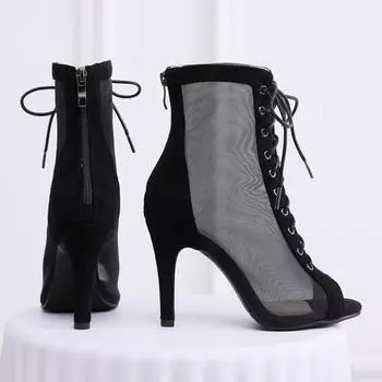 Новейшие брендовые черные флоковые атласные туфли на высоком каблуке для латинских танцев, туфли для бальных танцев, вечерние туфли на высоком каблуке для сальсы 35