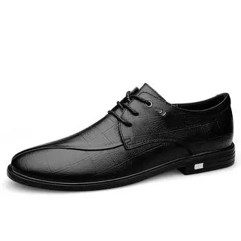 Новейшие деловые мужские туфли-оксфорды, комплект стопы, черные, коричневые мужские офисные свадебные остроконечные мужские кожаные туфли, мужские свадебные туфли 38 чёрный
