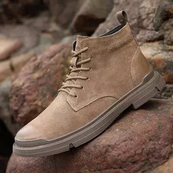 Новейшие итальянские мужские ботинки из коровьей замши, ботильоны из натуральной кожи, мужская обувь, повседневная кожаная обувь, удобные короткие ботинки на шнуровке для мужчин 38