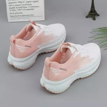 Новейшие кроссовки 2024 года, женская удобная мягкая подошва, легкая сетчатая дышащая спортивная женская обувь для отдыха с мелким горлышком 35 чёрный