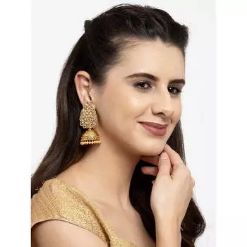 Новейшие модные позолоченные стильные традиционные серьги с жемчугом Джумки для женщин