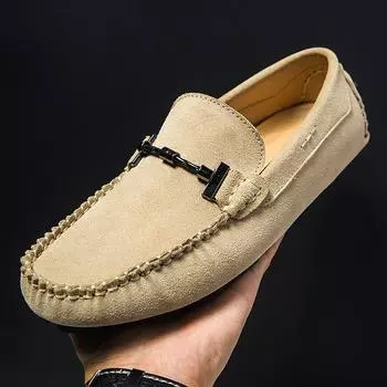 Новейшие молодежные повседневные лоферы, брендовая черная мужская обувь, лоферы ручной работы, мужские нескользящие кроссовки из натуральной кожи и коровьей замши 39