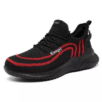 Новейшие мужские ботинки Holfredterse, дышащая рабочая обувь, устойчивая к проколам, со стальным носком, противоударные, легкие, 8032, белые/красные/зеленые 45