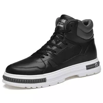 Новейшие мужские кожаные ботинки, увеличивающие рост 6/8 см, дышащая повседневная обувь, спортивная обувь для бега, модная кожаная спортивная обувь 39