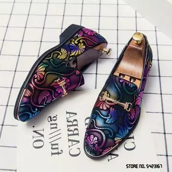 Новейшие мужские модельные кожаные туфли для мужчин, роскошные оксфорды в британском золотисто-синем национальном узоре, классические джентльменские свадебные туфли для выпускного вечера 38