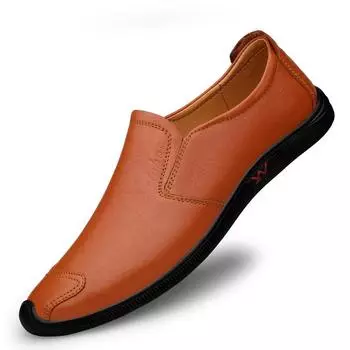 Новейшие мужские мокасины из натуральной кожи, мужские туфли без застежек, мужская обувь для вождения, повседневная модная дышащая обувь класса люкс 39