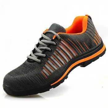 Новейшие мужские рабочие туфли со стальным носком, низкие ботинки европейского стандарта, противоударные, противопрокольные, дышащие, на шнуровке -37 39