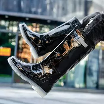 Новейшие мужские резиновые сапоги, высокие резиновые сапоги, нескользящие водонепроницаемые резиновые сапоги, обувь для мойки автомобилей, резиновые сапоги для рыбалки, работы мужа 43