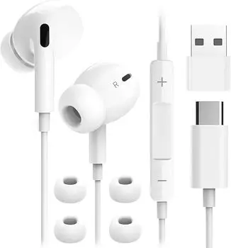 Новейшие наушники MEMS Микрофон Караоке Совместимость с iPhone15 Отменяет Глубокие Басы Чистые Звонки Проводные Наушники Совместимость с iPad 10-й Серии