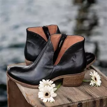 Новейшие осенние и зимние ботинки Martin женские низкие коричневые зимние ботинки большого размера ботинки Martin на низком каблуке из искусственной кожи 35