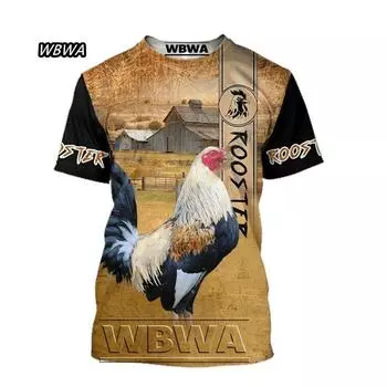 Новейшие популярные животные Петух 3D принт для мужчин и женщин модные футболки Harajuku одежда футболки XS