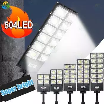 Новейшие солнечные уличные фонари 10000LM с датчиком движения на пульте дистанционного управления, солнечная уличная светодиодная лампа IP65, водонепроницаемая для сада 120LED