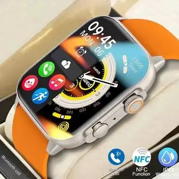 Новейшие умные часы IWO Ultra 9 Gen 2 для мужчин и женщин, 49 мм, 2,2 дюйма, HD-экран, GPS, NFC, водонепроницаемые умные часы, спортивные часы для фитнеса BT 49mm чёрный