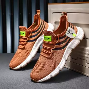 Новейшие женские трикотажные туфли на плоской подошве, разноцветные дышащие сетчатые мокасины 2024 года, спортивная обувь для отдыха и спорта больших размеров для женщин43 36