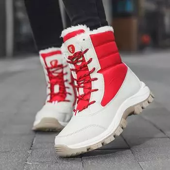 Новейшие зимние женские ботильоны, утепленные зимние ботинки, женская нескользящая теплая обувь, женская обувь больших размеров, женские сапоги 35~42 40