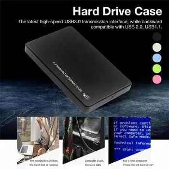 Новейший 2,5-дюймовый корпус для жесткого диска USB 3.0 на SATA I / II / III, безвинтовой внешний корпус для жесткого диска 2,5-дюймовый SSD HDD