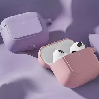 Новейший чехол для Airpods 3 Мягкие силиконовые чехлы Противоударные чехлы для наушников фиолетовый