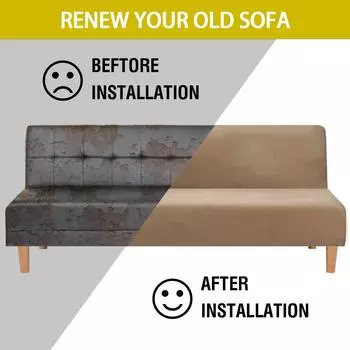 Новейший чехол-футон, эластичный чехол для дивана-кровати без подлокотников, противоскользящий чехол для мебели без подлокотников с эластичным дном L172-216cm(68-85 )