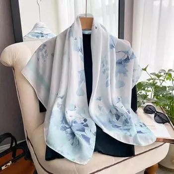 Новейший дизайн, роскошный 90 см шелковый женский шарф, солнцезащитный платок, шаль, хиджаб, женские волосы, хиджаб, обертывания, шейный платок, бандана, эшарп