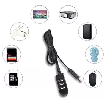 Новейший концентратор USB Multi 2.0 концентратор USB разветвитель адаптер питания All In Speed аксессуары Windows 3 One Z5Y0 black-One-size