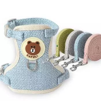 Новейший милый комплект шлейки и поводка для кролика, аксессуары для домашних животных, жилет, шлейки, поводки для кроликов для прогулок на открытом воздухе, товары для домашних животных S-suit 1.0-2.3kg