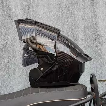 Новейший мотоциклетный шлем LVS со встроенным солнцезащитным козырьком, модульный откидной шлем, одобренный DOT, модульные шлемы Cascos с крышей S