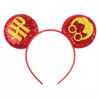 Новейший ободок с ушками Микки Мауса для детей и взрослых, фестивальная вечеринка, пайетки, бант, повязка на голову, женские аксессуары для волос для вечеринки для маленькой девочки