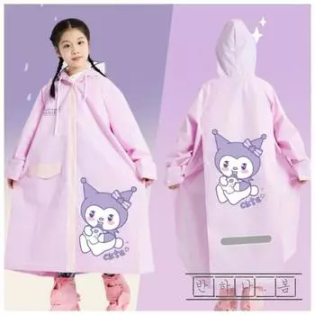 Новейший плащ Sanrio Character Cinnamoroll Kuromi для учеников начальной школы, полный плащ, детский плащ, юниорский плащ, один предмет