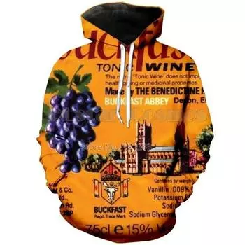 Новейший последний дизайн buckfast tonic wine мужские 3d толстовки мужские/женские толстовки с принтом размер:XS-4XL S