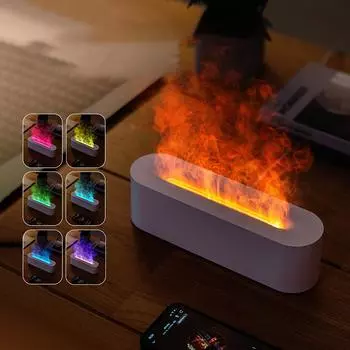 Новейший RGB пламя, ароматический диффузор, увлажнитель, USB настольный светильник, имитация света, ароматерапия, очиститель воздуха для спальни с 7 цветами