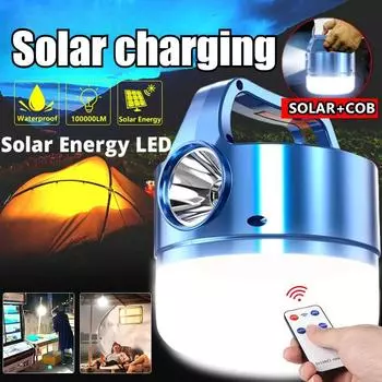 Новейший солнечный перезаряжаемый светильник COB LED Лампочка Бытовая аварийная лампа на случай отключения электроэнергии Мобильное ночное освещение рынка No remote control