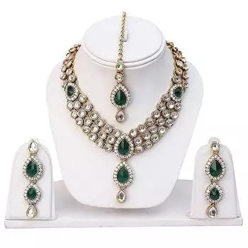 Новейший стильный комплект украшений из традиционного ожерелья Кундан с покрытием из 18-каратного золота для женщин