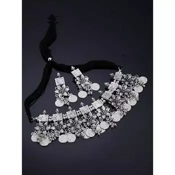 Новейший стильный необычный оксидированный традиционный оксидированный чокер-колье, комплект украшений для женщин