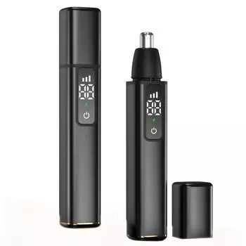 Новейший ЖК-экран Электрический Нож Для Носовых Волос Нож Для Ушных Волос Дисплей Оставшегося Заряда Аккумуляторная Нежная Текстура Самый Дорогой Черный Моющийся Шум