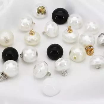 Новинка, 10 шт., пряжка с жемчугом, имитация жемчуга, древний костюм, пуговица, грибная пряжка, лысая пряжка, круглая медная пряжка на пару, пуговица с булочкой 8mm