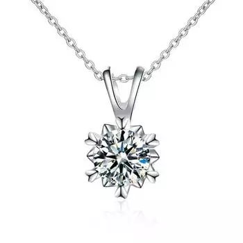 Новинка, 1 карат, настоящий муассанит, подвеска в виде снежинки, ожерелье для женщин, высокое качество, стерлинговое серебро S925, свадебные ювелирные украшения 1ct