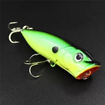 Новинка, 1 шт., имитация поппера Fishlur, 3D глаза с тройными крючками, искусственный жесткий пластик 3# синий