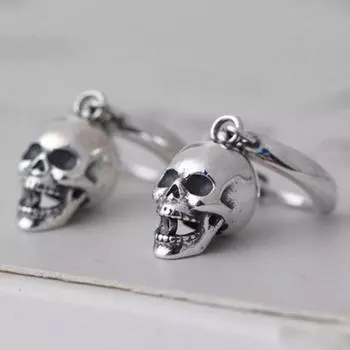 Новинка 2020, 100% настоящее серебро S925, модные ювелирные изделия, женские серьги, винтажные тайские серебряные серьги-колокольчики с черепом, женские серьги