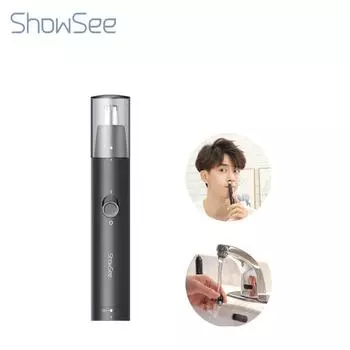 Новинка 2020 года, электрический мини-триммер для волос в носу Showsee, портативная бритва для волос в носу, машинка для стрижки волос, водостойкий, безопасный очиститель чёрный