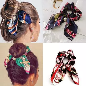 Новинка 2020 года, резинки для волос с бантом для девочек, резинка для волос с заячьими ушками, резинка для волос, резинка для волос с жемчугом