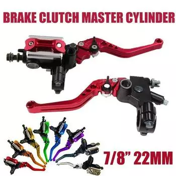 Новинка 2021, 7/8 22 мм, рычаги главного цилиндра мотоцикла, гидравлический тормозной насос, ручки сцепления, набор рычагов руля, резервуар синий