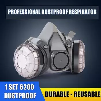 Новинка 2021 года, двойной хлопковый фильтр 6200, пыленепроницаемый респиратор, защитные очки, маска для лица, плотник, строитель, польский защитный чехол для лица
