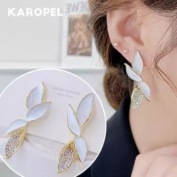 Новинка 2021 года, модные длинные серьги с кисточками для женщин, винтажные стильные серьги с нежными листьями для девочек, вечерние украшения