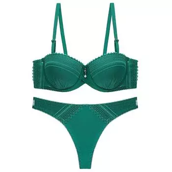 Новинка 2021 года, сексуальный комплект с бюстгальтером-стрингами, женский кружевной комплект с бюстгальтером и трусиками 36/80BC pass cup