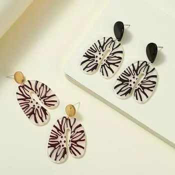 Новинка 2022 года, акриловые красочные геометрические квадратные серьги в форме сердца с граффити и растениями для женщин, милые ювелирные изделия из смолы ярких цветов, милые девушки